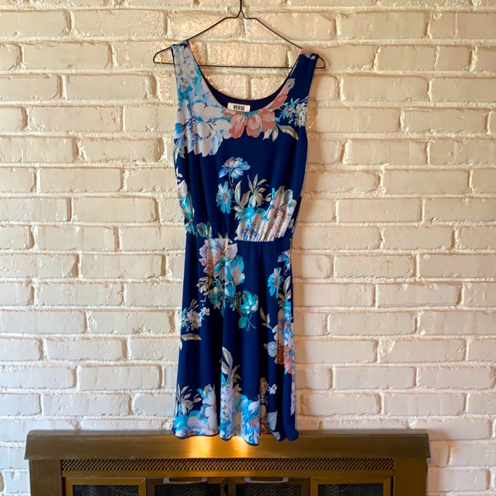 Verse floral tank dress